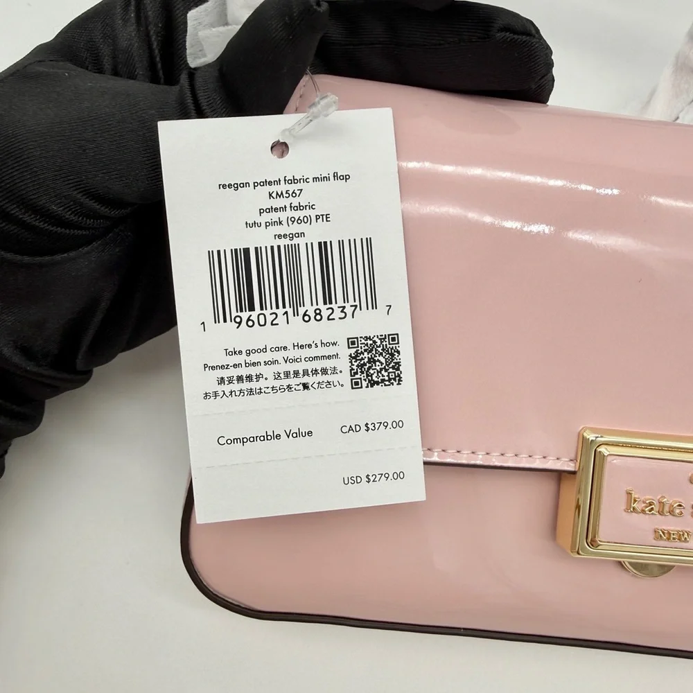 Kate Spade Reegan Patent Mini Flap Crossbody Tutu Pink